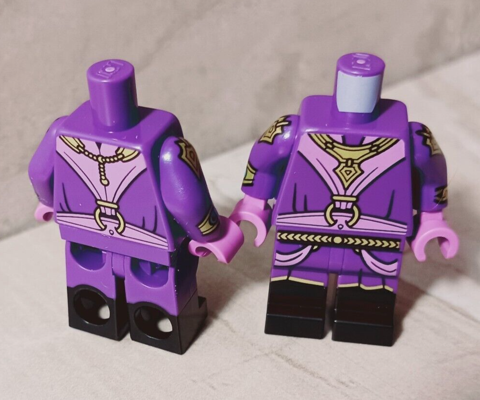 New LEGO Purple Jumpsuit Gold Black Boots ADD YOUR OWN HEAD