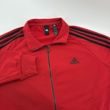 Adidas Essentials 3 Stripe Track Warm Up Full Zip Jacket Men's Large