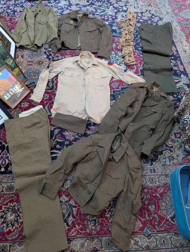 Military Vintage Wool Clothing Lot Mostly Army WWII To Marines 80s