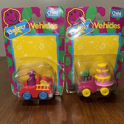 1993 Child Dimension Barney the Dinosaur Fire Truck & Baby Bop's Bday Mobile