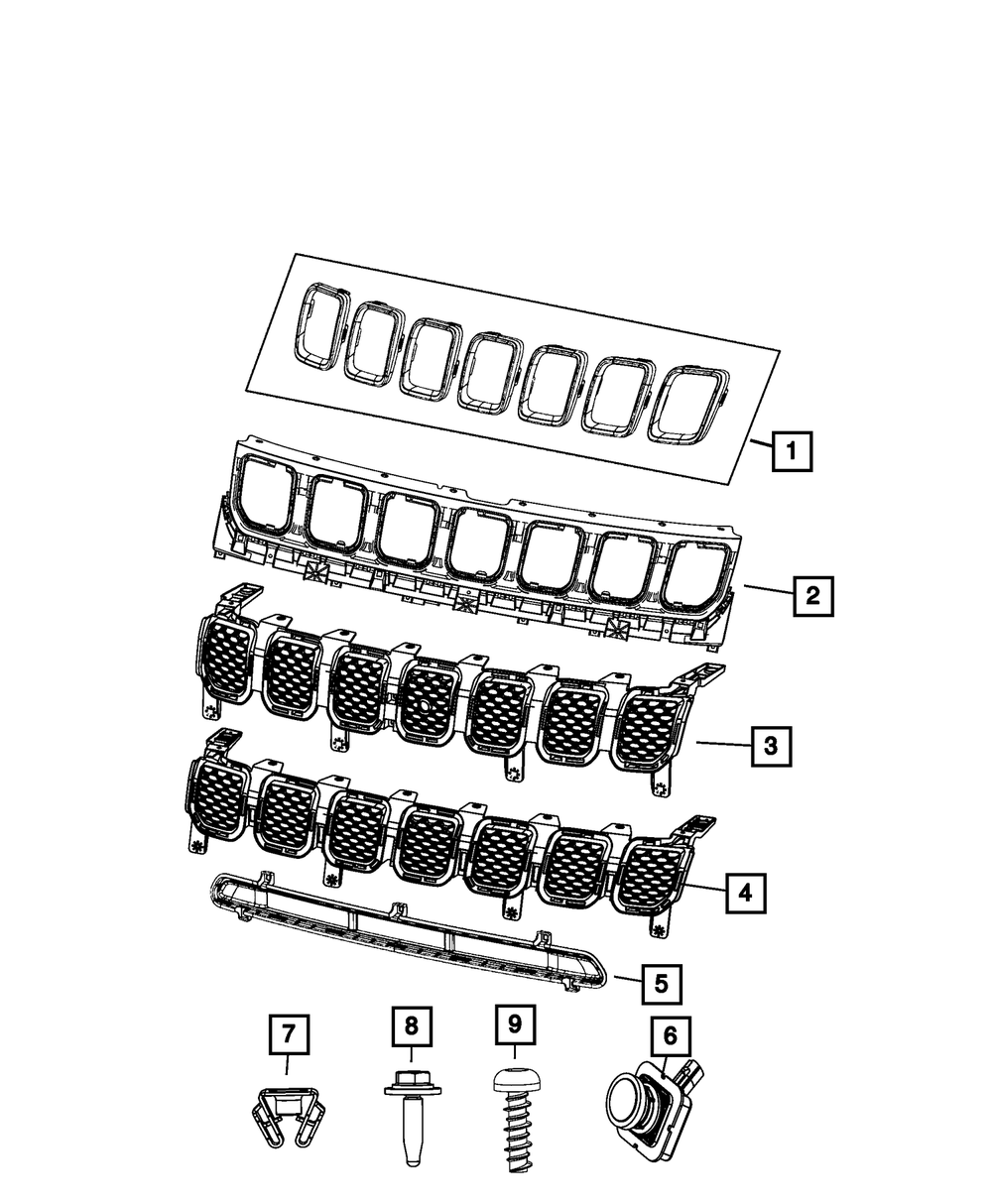 Genuine Mopar Radiator Grille Trim Ring Kit 68607802AA for Jeep & Dodge Models