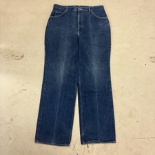 Vintage 70s 80s Lee Riders Jeans Straight 34x31 Talon Union Made Dark Wash