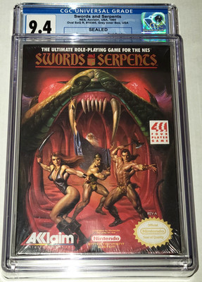 Swords and Serpents  CGC 9.4 Seal A+ Nintendo NES Acclaim 1990 New Sealed