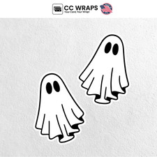 Cute Ghost Sticker 2 Pack 3.15 Inch   Adorable Halloween Ghost Vinyl Decal