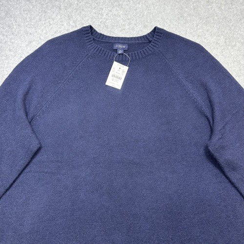 J Crew Sweater Mens Medium Navy Blue Wool Blend Pullover Crewneck Classic Casual - Picture 4 of 12