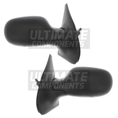 Renault Clio Mk2 1998-2005 Manual Cable Wing Door Mirrors With Black Covers Pair