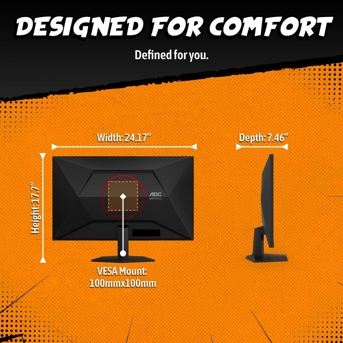 AOC 27 Inch QHD Gaming Monitor 240Hz 0.3ms Overclock 260Hz IPS