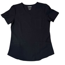 Scrubstar Premium Scrubwear Women's Black V Neck Shirt Scrub Top Size Small
