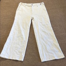 Anthropologie Pilcro The Pier Cream/Ivory Straight Trouser Jeans Size: 31 Wide