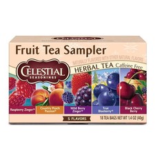 Celestial Seasonings Fruit Tea Sampler Herbal Tea Variety Pack,18 Tea Bags