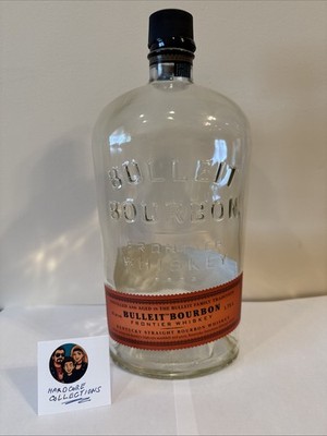 BULLEIT BOURBON Kentucky Straight Frontier Whiskey 1.75L Empty Glass Bottle +Cap