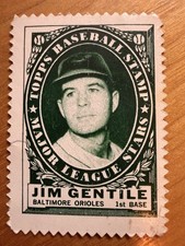 1961 Topps Baseball Stamp Jim Gentile Baltimore Orioles First Base Vintage Sport