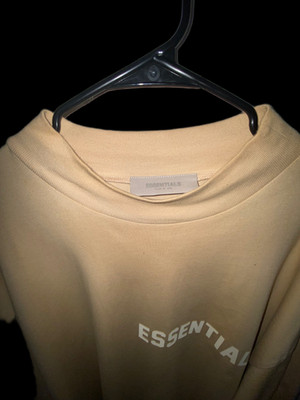 Fear of God Essentials Beige Flocked Long Sleeve XL