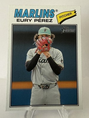 2026 Topps Heritage - Eury Perez #18 Image Variation SP Miami Marlins