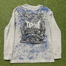 Tapout MPS Shirt Mens Large L Long Sleeve Thermal Y2K MMA Gray Skater T Shirt