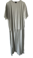 Boohoo Textured Light Green Midaxi Smock Dress Women's US 14 Excellent Condition