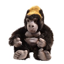 Gorilla Plush Stuffed Animal Toy 16" Black Gray Chest Gold Hair Keel Toys Monkey