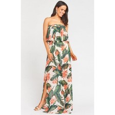 Show Me Your Mumu Hacienda Maxi Dress Ruffle Paradise Found Chiffon Size Small