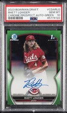 2023 BOWMAN DRAFT CHROME PRSPCT AUTO GREEN REFRACTOR RHETT LOWDER 50/99 PSA 10