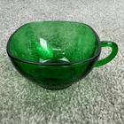 Vintage Anchor Hocking Fire King Forest Green Charm Cup 1950s Square Teacup