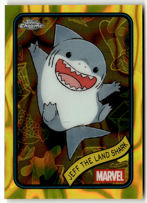 Topps Marvel Chrome 2025 No. 156 Jeff the Land Shark Gold Lava Refractor