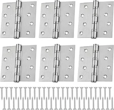 6 Pcs 4 Ball Bearing Door Hinges Stainless Steel Heavy Duty Hinges 4 X 4 Inch
