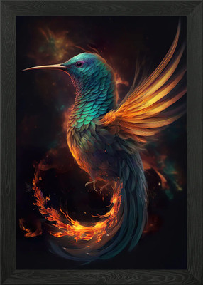 Hummingbird Fire Tail Framed Wall Art Poster Canvas Print Picture