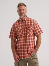 Wrangler 112374632 - RIGGS Workwear Foreman Plaid Work Shirt - Rust Plaid