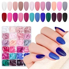 Press on Nails, 24 Colors 720PCS Short Almond False Nails with 15 Sizes, Full 