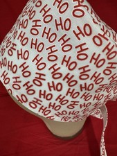 Men/Women Surgical Scrub Cap Lined Christmas HO HO HO 100 Cotton Cute Red