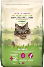 Grainfree Salmon Dry Cat Food for Adult Cats, 3kg Pack of 1, Hypoallergenic 4.58 per kilo