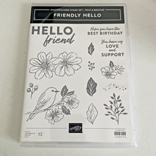 Stampin Up - Friendly Hello - Photopolymer Stamp Set of 13 Sale-A-Bration