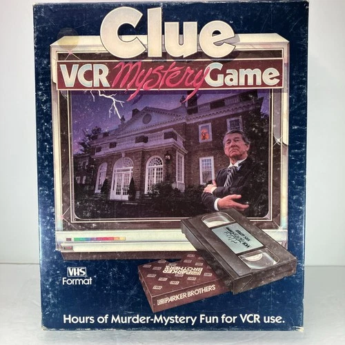 Clue VCR Mystery Game by Parker Brothers Complete Vintage 1985 Board Game VHS