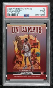 2021-22 Panini Prizm Draft Picks On Campus Evan Mobley #2 PSA 9 MINT Rookie RC