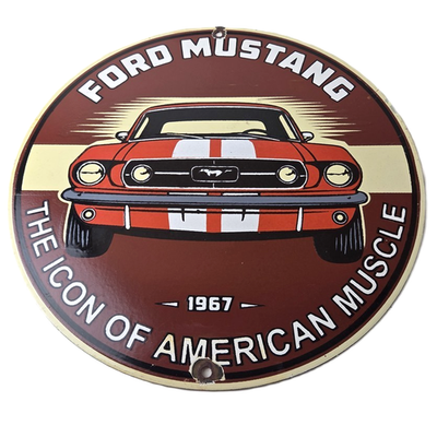 #ad #ad Vintage Ford Motors Sign Mustang Gas Pump American Automotive Porcelain Sign $109.37