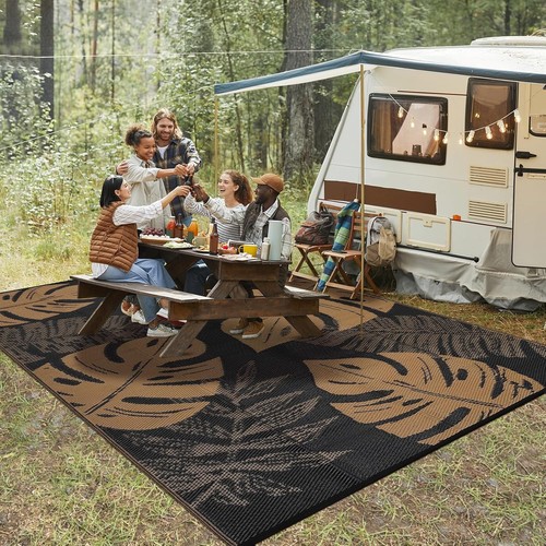 Outdoor Patio Rug Plastic Straw Rug RV camping Waterproof Reversible Carpet Mat - Picture 8 of 48