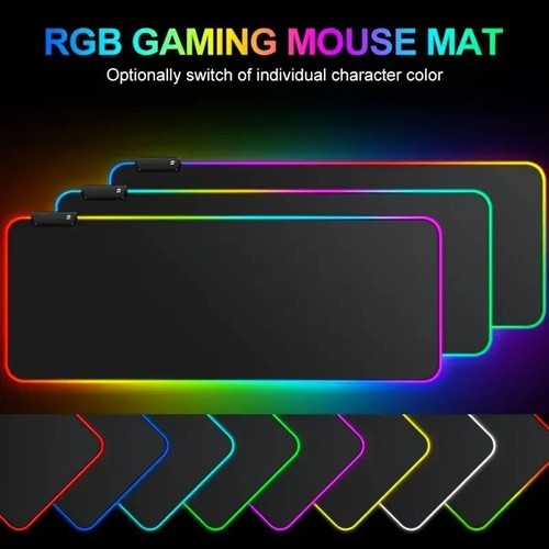 Gaming Mouse Pad RGB LED Desk Mat 8 Lighting Mode Non-Slip Surface for ...