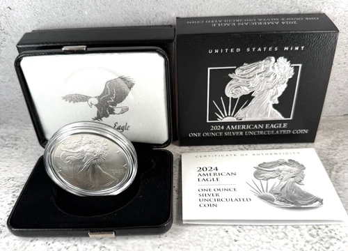 2024-S $1 1-oz Proof American Silver Eagle w/ Box, OGP &COA