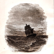 1871 William Cullen Bryant Wood Engraving Hymn To The North Star Victorian F17B