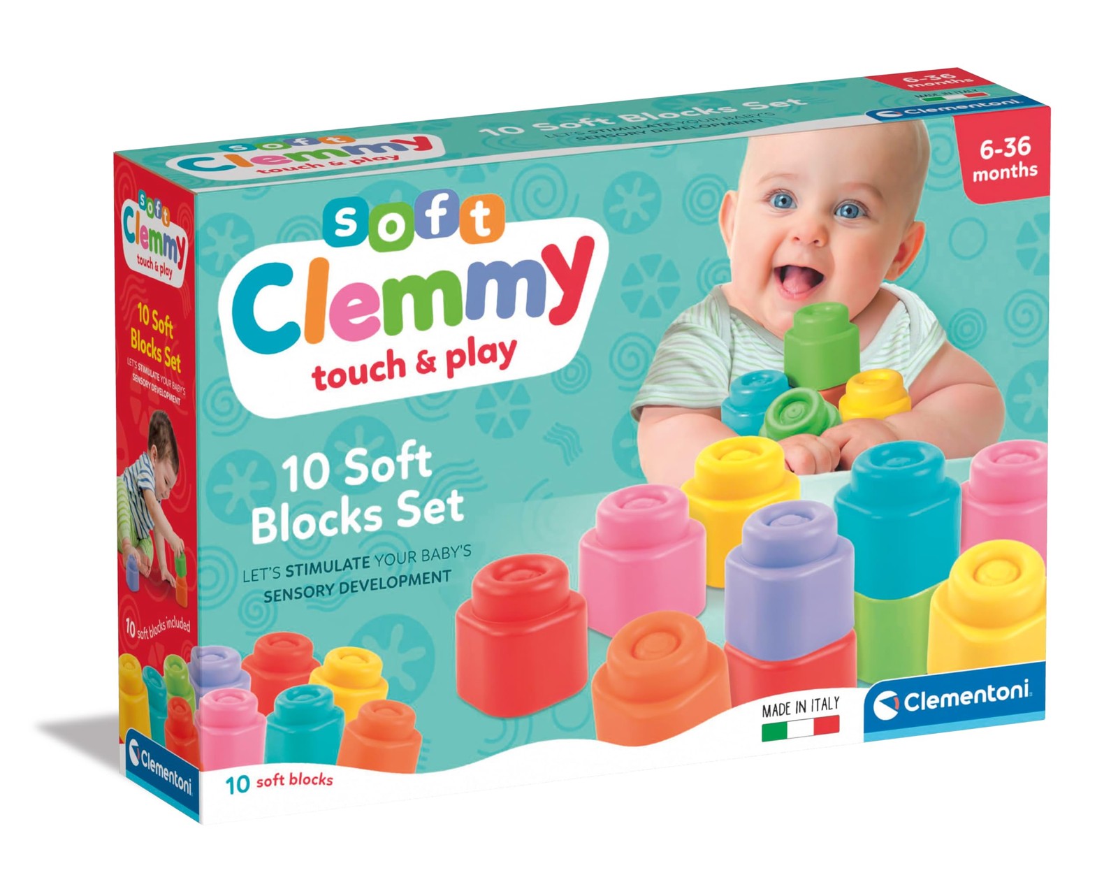 Clementoni Baby Blocks - Clemmy 10 Soft Building Blocks Set - Soft Building Bloc 9190₽