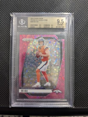 2024 Panini Prizm No Huddle Pink Bo Nix BGS 9.5 /25 POP 1