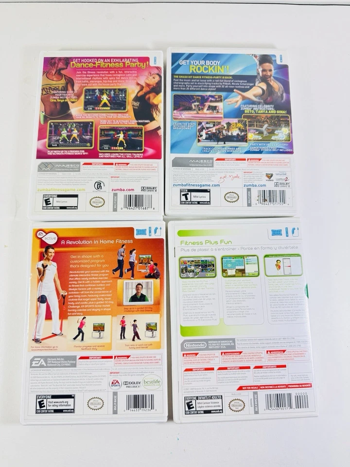 Lote de 4 Juegos Nintendo Wii Wii Fit Plus Zumba, EA Active ML415 Foto 3 de 3