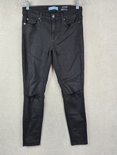 7 For All Mankind B air The Ankle Skinny Distressed Jeans Black Size 28