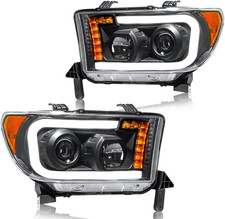 LED DRL Headlight Assembly, Fit 2007-2013 Toyota Tundra/2008-2017 Sequoia Projec
