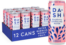 Dash Water Raspberry - 12 X Raspberry Flavoured Sparkling Spring Water - NO Suga