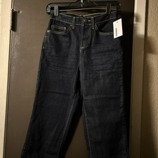 Boys Sonoma Straight Leg Blue Denim Jeans,Dark Blue Pull Tab Wasteband Size 10