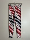 Patriotic America Legging Ankle Length One Size Red White Blue Stars and Stripes — photo 1