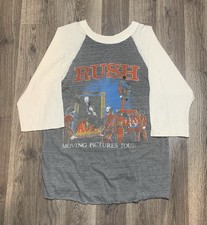 Vintage 1981 Rush Moving Pictures World Tour Band Raglan Concert Shirt