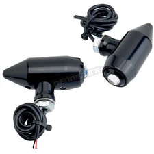 Joker Machine Semi-Gloss Black Vega LED Turn Signals-Amber Lens 05-56-AB