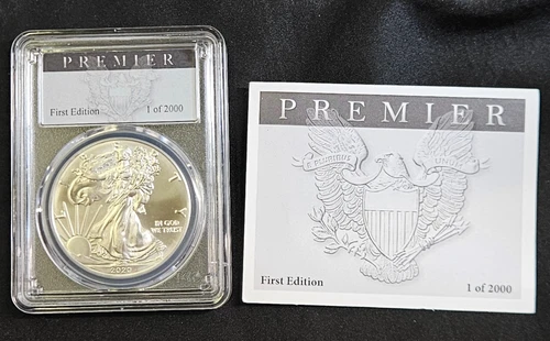 2020 $1 PCGS MS70 Silver Eagle Premier First Edition 1 of 2,000